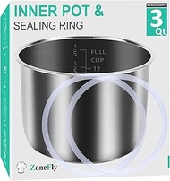 Zonefly for Instant Pot 3 Qt Inner Pot Replacement insert, Stainless Steel Cooking Pot Liner with Po