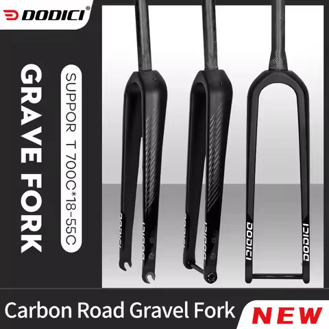 DODICI-Carbon Fiber Road Bike Straight Gravel Fork, Carbon Fiber, Barrel Shaft, Quick Release, 700C