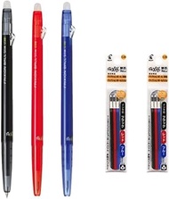 Pilot FriXion Ball Slim 038 Retractable Erasable Gel Ink Pen, Extra Fine Point 0.38mm, Black/Blue/Re
