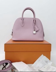 Hermes bolide 25 錦葵紫x9 e皮銀扣 有肩帶 u刻 全套配件