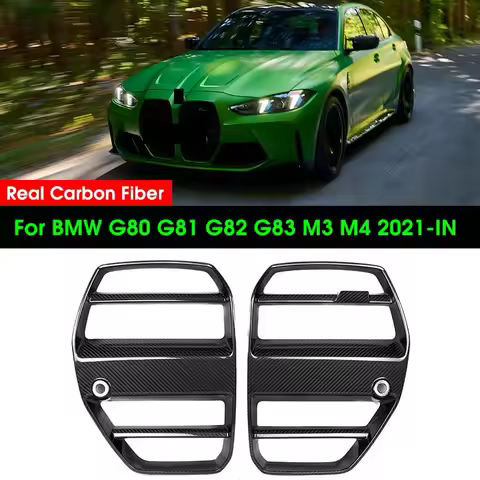 Bumper Racing Grills For BMW G80 G81 M3 G82 G83 M4 2021-in Real Carbon Fiber Front Kidney Grille xDr