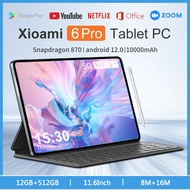 2023 Original Global Version Tablet Android 12 Pad 6 Pro 12GB+512GB Snapdragon 870 Tablets PC 5G Dual SIM Card or WIFI HD 4K Mi Tab