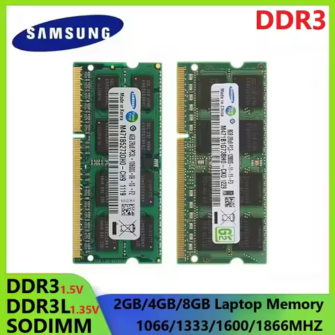 SAMSUNG Laptop Memory DDR3 Memoria DDR3L SODIMM Laptop RAM 8GB 4GB 2GB High Performance Notebook Sod
