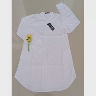 TUNIK HARA MODEL KANCING ATAS/TUNIK SANTRI/TUNIK HITAM PUTIH/TUNIK POLOS