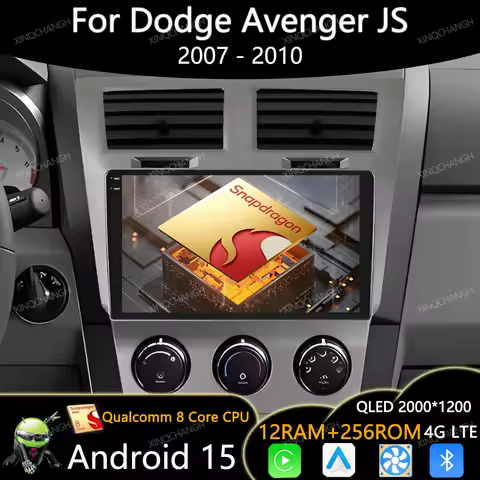 Android 15 Car Radio For Dodge Avenger JS 2007 - 2010 Carplay Auto 2DIN GPS 4G LTE 5G WIFI Navigatio