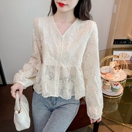 Latest Rendra Embroidery V-Neck Top M698