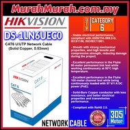 DAHUA / HIKVISION CAT6 DS-1LN6UEC0 NETWORK CABLE 24AWG CAT 6 / DAHUA PFM920I-6UN-C Network Cable 24A