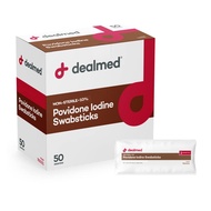 Povidone Iodine 10% Swabsticks - Individually Sealed Packets Perfect for Wound Care and Portable Fir