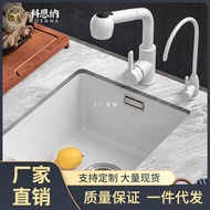 [Ready stock]5Z4CHenna Quartz Stone Sink Small Single Slot Set Kitchen Corner Vegetable Basin Sink Bar Counter Small Square