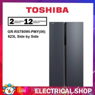 Toshiba 623L Side By Side Refrigerator Inverter GR-RS780WI-PMY(06) / GRRS780WIPMY06 (Morandi Grey) /