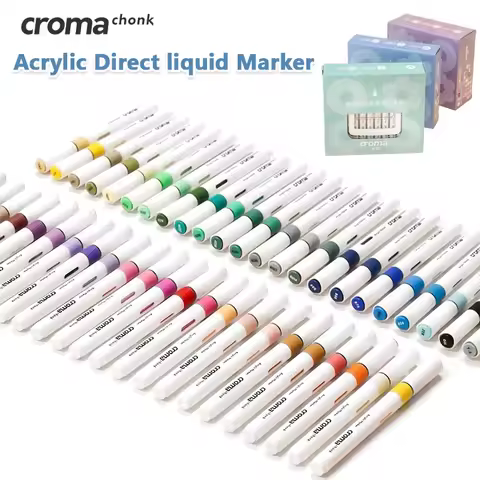 Croma 24/48/72 Colors Acrylic Direct Liquid Marker Waterproof Sketch Oily Alcohol Based Pen for Graf