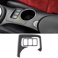 For Nissan 370Z Z34 2009-UP Carbon Fiber Center console water cup Panel Trim Cover Car Interior Acce