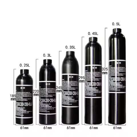 0.25 0.3 0.35 0.45 0.5 Litre high pressure aluminum Gas Cylinder Diving Tank Capacity m18x1.5 300BAR