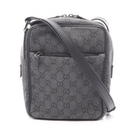 【二手】Gucci GUCCI GG圖案單背包 03136 黑色牛仔皮革單肩背包 女士二手 B