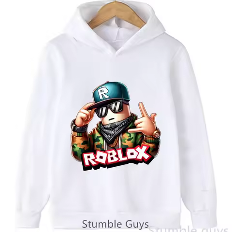 Kids Roblox Fashion Hoodie Autumn Winter 3D Game Graphic Boys Girls Casual Sport Outfit