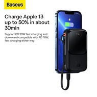 Pstore- POWER BANK BASEUS 20W DISPLAY FAST CHARGING BUILT IN CABLE IPHONE ORIGINAL