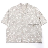 全新愛馬仕 25SS Fleurs 工藝開顏色花卉刺繡短袖襯衫，米色，50 碼，正品，法國製造，男士