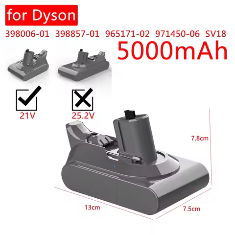 18V 5.0Ah for Dyson V10 Slim V10 Digital Slim V11 Slim Fluffy Extra SV18 Rechargeable Li-ion Battery