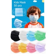 3PLY Face Mask Budak50pcs Kids Mask Baby Mask Budak Mask Blue/Hitam/Pink/Pur Face Shield kanak kanak