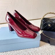 Prada Retro Style High Heel Shoes - Thick Heel, Formal, Sizes 35-40