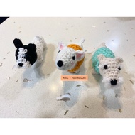 Mini dog model, mini dog keychain (handmade wool product)