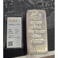 SILVER CAST BAR   PAMP SILVER CAST BAR 1KILO  METAL 999.0 .....