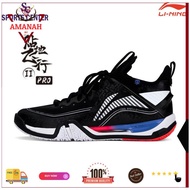 Grosir New Sepatu Badminton Lining Saga 2 / II Pro AYAT003 Black White
