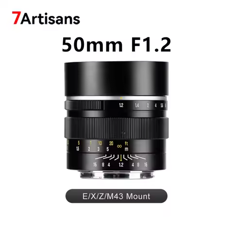 7artisans 50mm F1.2 APS-C Manual Focus Large Aperture Prime Lens for Sony E ZV-E10 Alpha 7 IV Fuji X