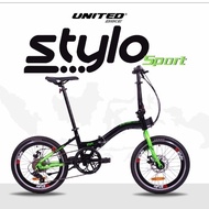 Folding Bike 16 20 inc United Stylo 6 Speed Shimano Disc Brake alloy Rims Adults And Teenagers SNI NEW