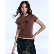 FALLEN ANGELS CROSS TEE (BROWN)