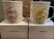 絕版～台灣限定Starbucks金牛座星座杯&白羊座牧羊座杯✨Taurus & Aries Cup陶瓷水杯⭐️星巴克全新十二星座馬克杯💫以溫柔唯美色調畫上銀河星系✨情侶杯手提杯有耳杯❤️送禮❤️生日禮