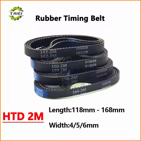 HTD 2M Rubber Timing Belt Length 118 120 126 128 130 142 150 156 160 162 168mm Vacuum cleaner Drive