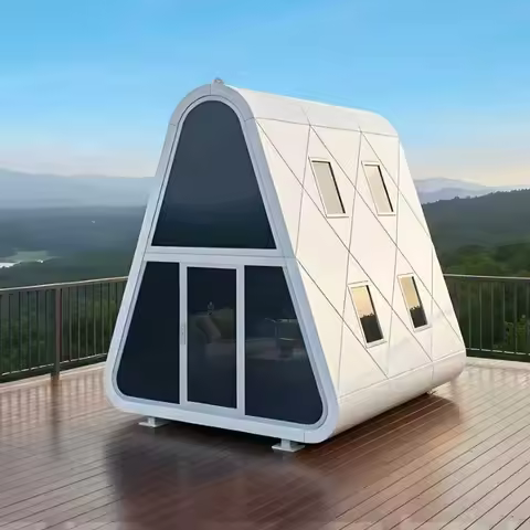 Mountain Peak Glamping Lodge | Outdoor Space Capsule House | Double-Level A-Frame Cabin Vacation Ren