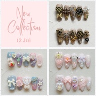 Press On Nails Loaded with Charms Super Cute Nails Reuseable