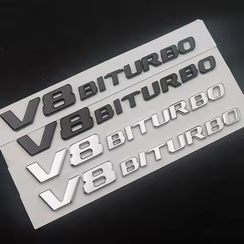 3d Logo V8 BITURBO Emblem Car Fender Stickers For C63 E63 S63 GLC63 GLE63 G63 Accessories