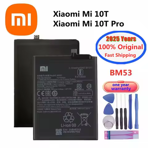 2025 Years BM53 Xiao mi Original Battery For Xiaomi 10T / 10T Pro 10TPro Mi 10T Mi10T 5000mAh Bateri