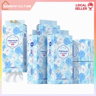 【6 Packs/Box】ManHua Camellia Hanging Tissue 4-Ply 1400 Sheets | Large Pack Tissue | Rainbow Culture