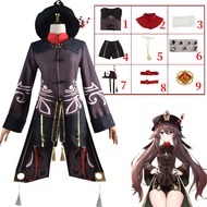 Genshin Impact Hutao วิกชุดคอสเพลย์ผู้หญิงอนิเมะเกม Hu Tao สไตล์จีนผู้หญิงฮาโลวีนชุดปาร์ตี้