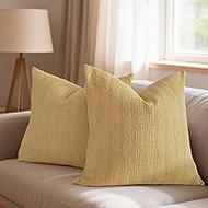 Set of 2 Euro Sham Pillow Covers 26"x26" Cotton Euro Pillow Shams,Stone Washed Throw Pillow Covers L