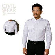 KEMEJA White ASN Shirt, CIVIL Servant PDH Shirt, CIVIL Servant/, Long Sleeve White Shirt, Men's CIVI