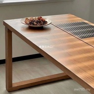 Solid Wood Mo Dining Table White Wax Wood Light Luxury Living Room Dining Table Bion Household Long 