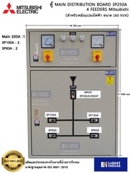 (Mitsubishi) ตู้ MDB (MAIN DISTRIBUTION BOARD) 3P250A 4 FEEDERS MITSUBISHI (For Transformer 160 kVA)