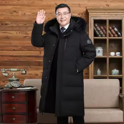 Canada Fashion Winter Jacket Man Down Coats Parka Thick Men White Goose Down Jackets Fur Collar Hood