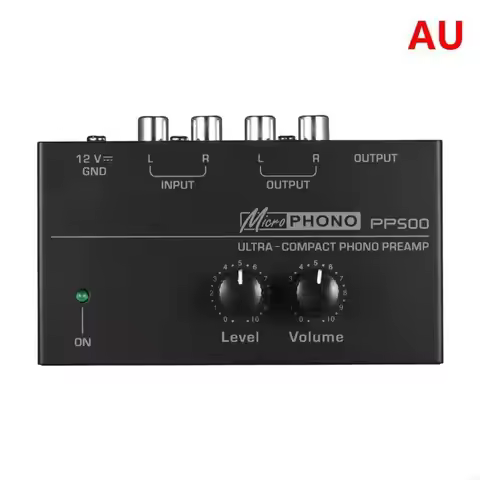 462E PP500 Phono Preamp Preamplifier with Level Volume Controls RCA Input Output 1/4" TRS Output Int