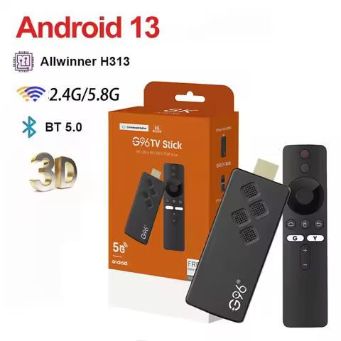 G96 4K Smart TV Stick Android 10 ATV OS Top Set Box Allwinner h313 2GB16GB 2.4G/5G Wifi Bluetooth4 Y