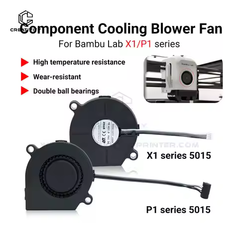 5015 Blower Fan for Bambu Lab X1 X1C P1P P1S Front Housing Assembly Radial Fan Cooling Blower Fan Du