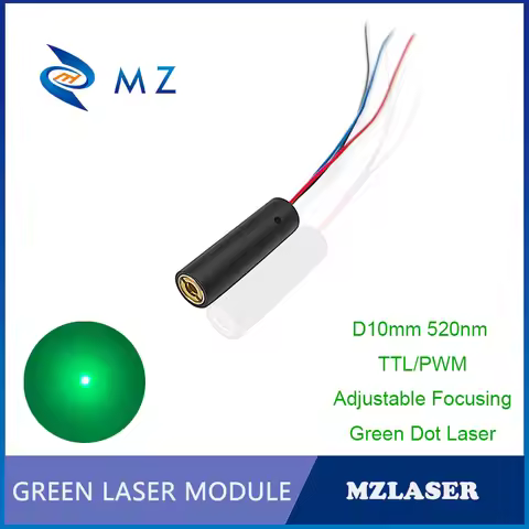 Green Dot TTL PWM Laser Diode Model Adjustable Focusing D10mm 520nm 0.5mw 1mw 5mw 10mW Glass Lens Gr