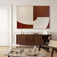 Abstract canvas print wall painting brown tone 90 x 60 cm