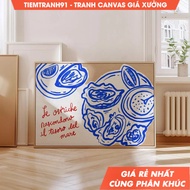 Tranh treo tường Oysters Hand Drawn French Poster Colorful Le ostriche Wall Art Sea Poster tặng kèm