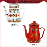 blesiya Enamel Coffee Pot Floral Hot Water Boiler Pot Water Pot Vintage Enamel Teapot